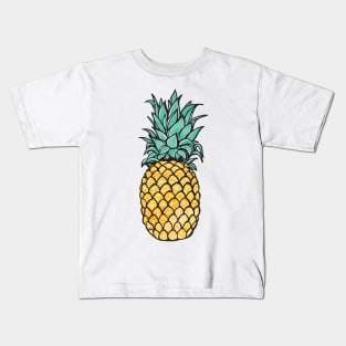 Yellow Mandala Pineapple Kids T-Shirt